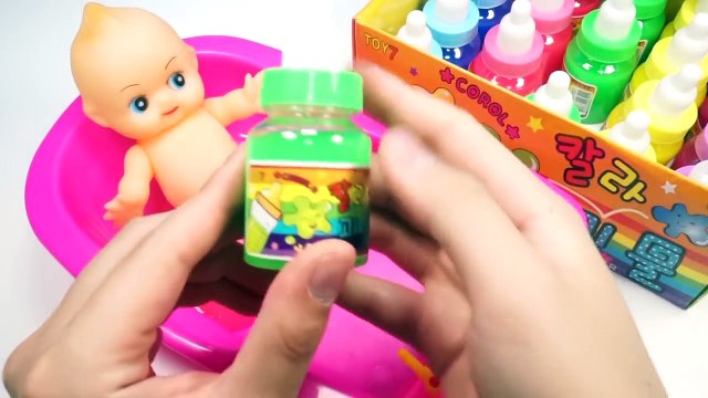 Numbers, Counting Baby Doll Colours Slime Bath Time DIY How to Make Orbeez Slime-v5D97