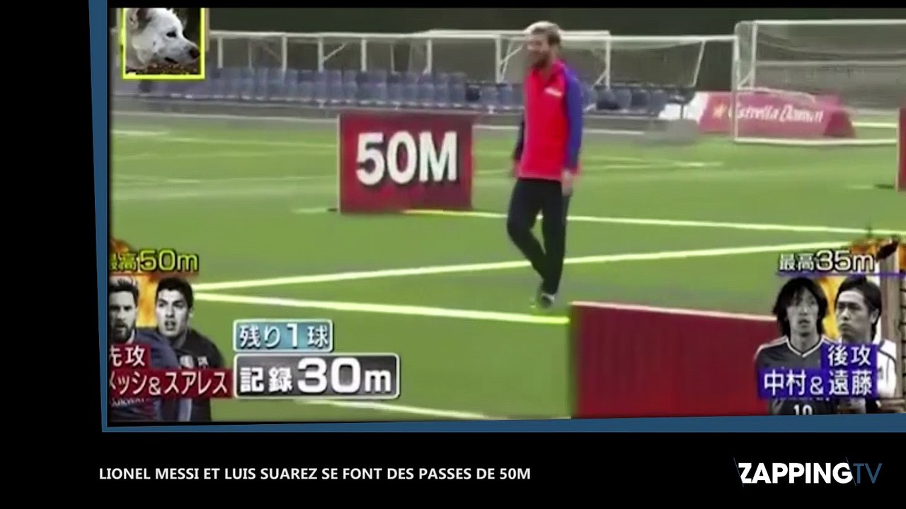 Football : Lionel Messi et Luis Suarez se font des passes de 50m à la télévision japonaise (vidéo)