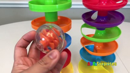 ROLL n SWIRL Busy Ball Ramp Fun Toys for Kids Babies Toddlers Learn Colors with Balls ABC Surprises-Y9O