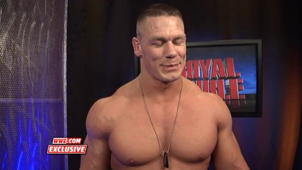 2013 WWE Royal Rumble Match winner John Cena speaks following his momentous victory
