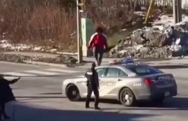 Une femme s'énerve après les forces de l'ordre et casse leurs voitures !