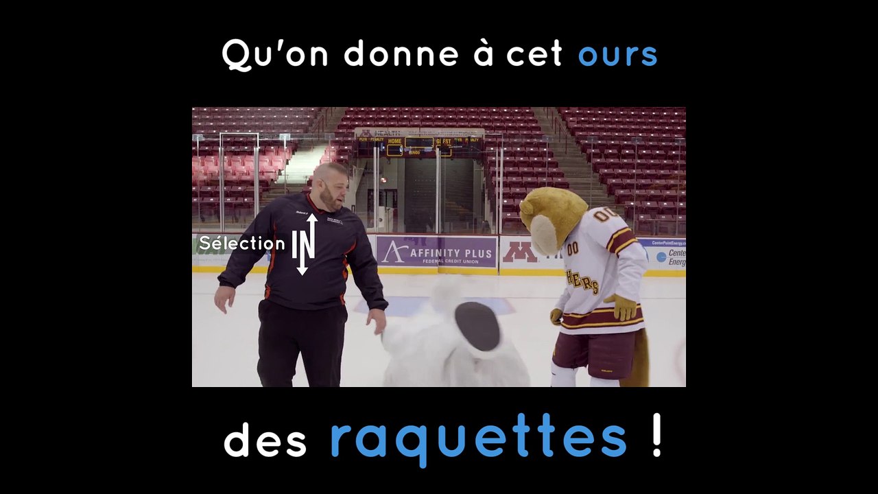 Un ours polaire chute sur une patinoire pendant le tournage d'une pub