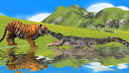 Tiger Vs Crocodile Cartoons Singing Finger Family Children Nursery Rhymes For Kids And Babies