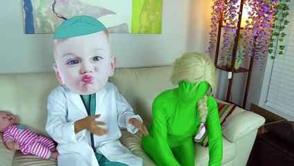 Frozen Elsa Changes colors? w/ Doctor, Rapunzel, Pink spidergirl, sharknado