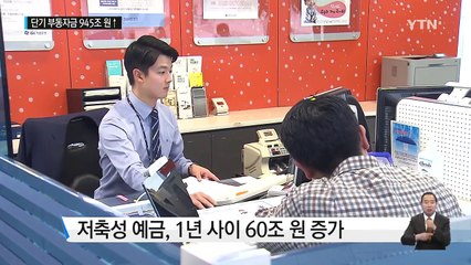 투자처 찾지 못 해 '갈 곳 잃은 돈'...단기 부동자금 945조 원↑ / YTN (Yes! Top News)
