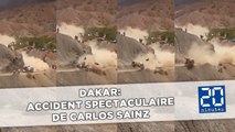 Dakar: Carlos Sainz part en tonneau et passe à deux doigts de faucher deux spectateurs