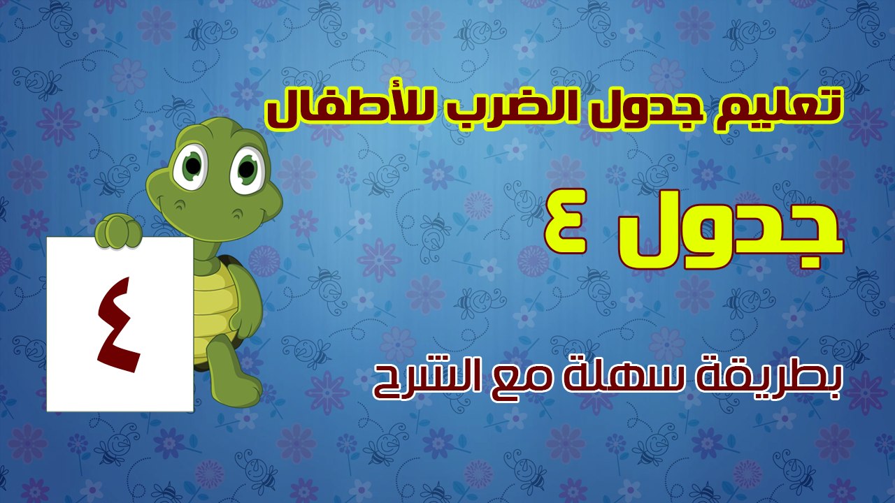 تعليم جدول الضرب للأطفال بطريقة سهلة مع الشرح - جدول 4