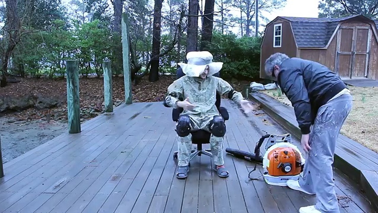 Leaf Blower Chair Spin Dizzy Fail