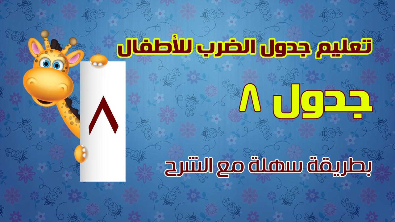 تعليم جدول الضرب للأطفال بطريقة سهلة مع الشرح - جدول 8
