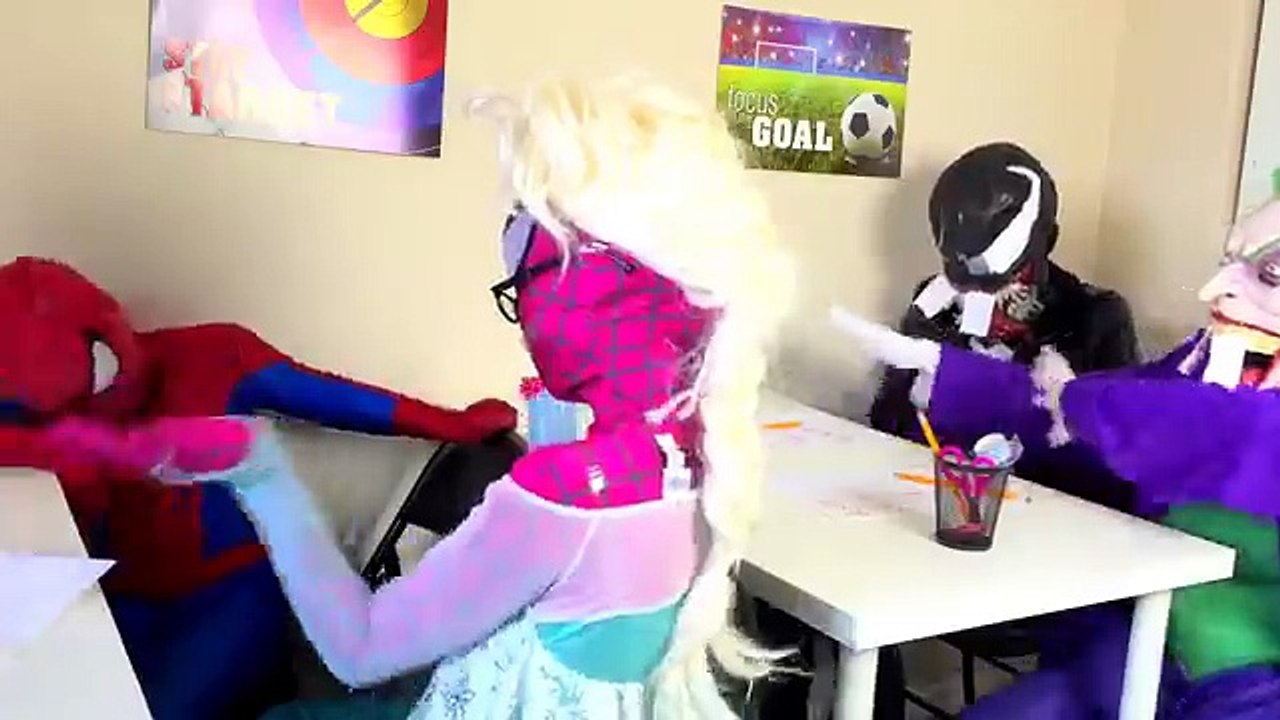 Spiderman vs Joker vs Venom Prank! w/ Pink Spidergirl, Frozen Elsa, Peppa Pig - Funny Superheroes