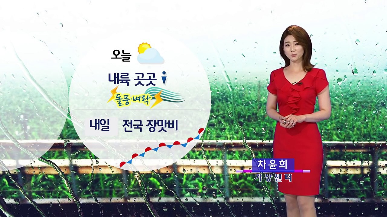 [날씨] 곳곳 소나기...내일 장맛비, 중부 150mm↑ / YTN (Yes! Top...