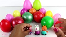 MANY COLORFUL SURPRISE EGGS Peppa Pig George Pig Daddy Pig Mummy Pig Suzy Sheep Emily Elephant Danny