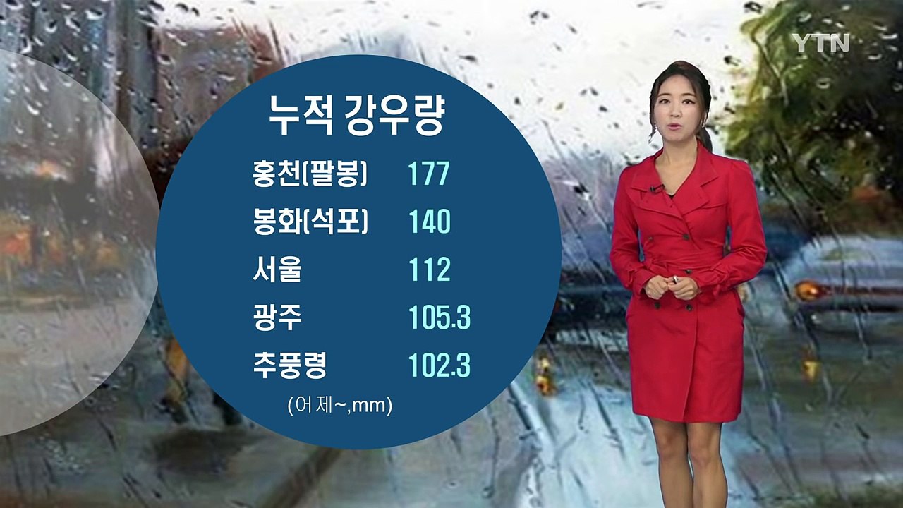 [날씨] 중부 장맛비 소강, 오후 소나기...남부 비 계속, 120mm↑ / YTN...