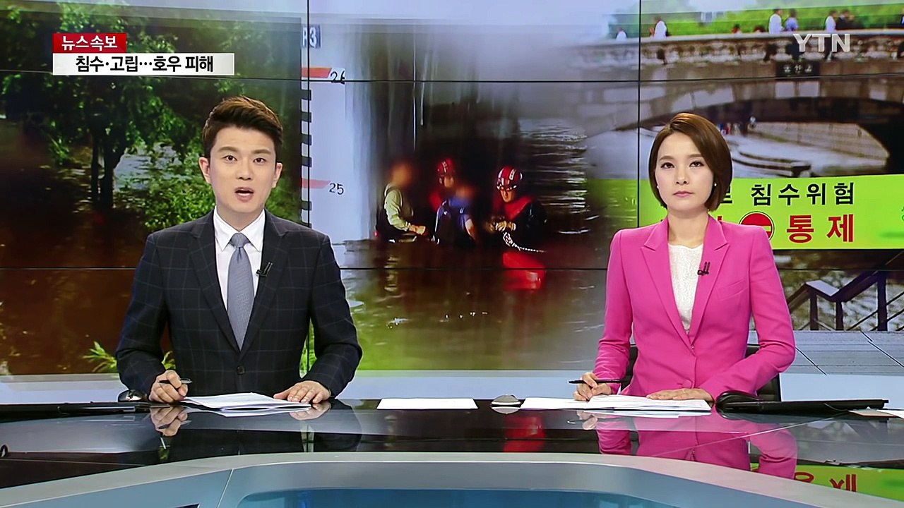 청계천 산책로 거의 전 구간 통제 / YTN (Yes! Top News)