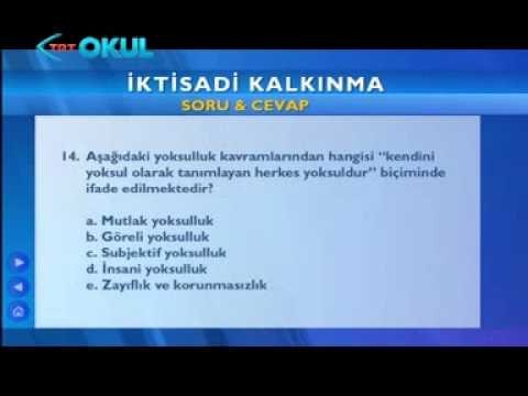 İktisadi Kalkınma - 7. Ders (Açık Sınıf 2013 - 2014) - TRT Okul