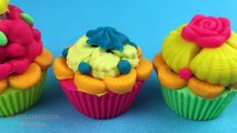 Play Doh Cupcakes Dessert Surprise Toys Minions, Party Animals and Hello Kitty - Play Dough Cupcakes