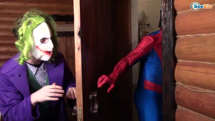 Spiderman w/ Frozen Elsa vs Joker | Bath Time Superhero Battle in Real Life
