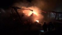Une cinquantaine de pompiers mobilises pour lutter contre l'incendie d'un hangar agricole a...