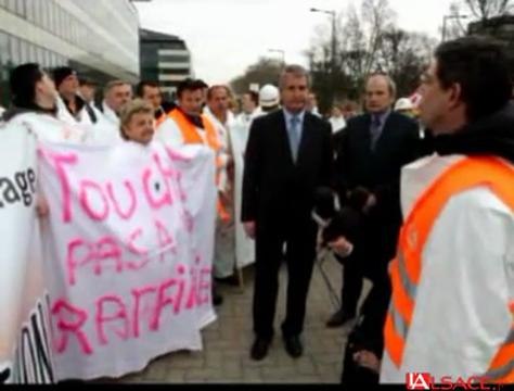 Manifestation salariés de la raffinerie Petrolus de Reichstett