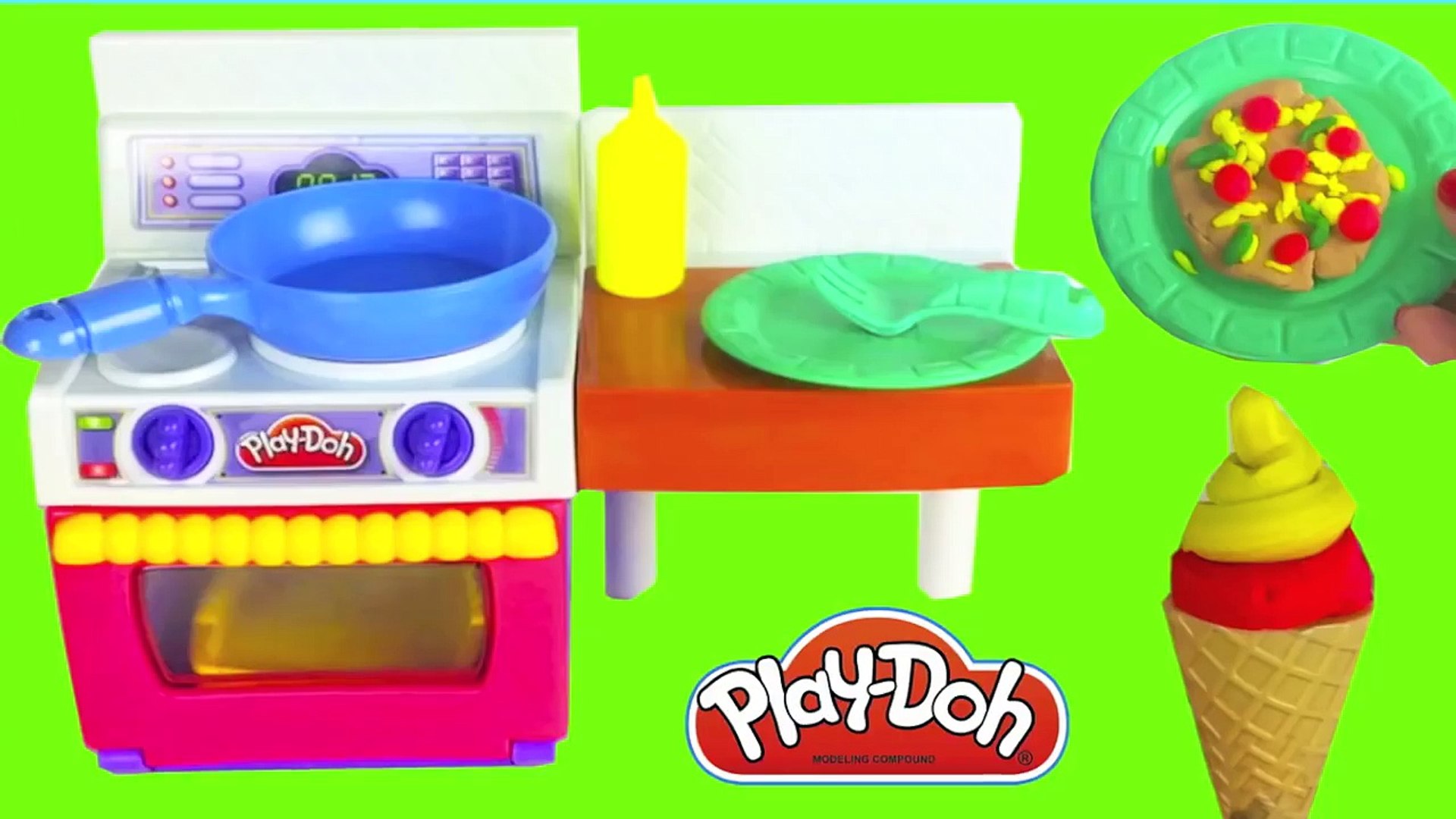 Play Doh Cocinita Juguete Comida Plastilina Helado Pizza Playdough Food Kitchen Ice Cream Pizza - Dailymotion Video