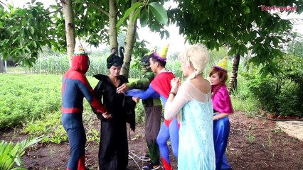 Frozen Elsa Birthday Party! w/ Spiderman, Anna, Spidergirl, Hulk, Superman & Maleficient