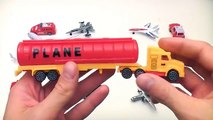 Learning Planes and Fighter Jet for Kids - Police Car Fire Truck Toys Tomica Collection