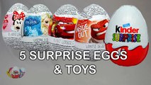 5 Surprise Eggs Unboxing !! Minnie Frozen Cars Inside Out Kinder Surprise Eggs | Unboxing | Disney