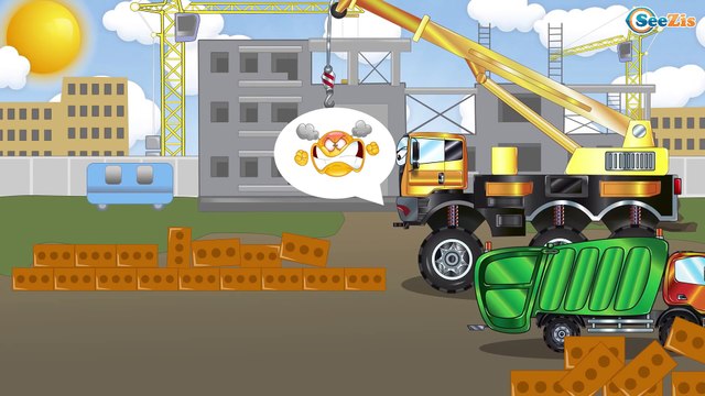 Eğitici çizgi film - Kamyon - Akıllı Arabalar - Kamyonlar çocuklar - İş Makineleri Çizgi Film