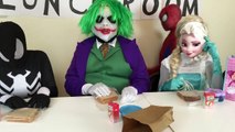 Spiderman vs Frozen Elsa vs Joker - Elsa Eats A Worm Sandwich - Disney Princess - Funny Superheroes