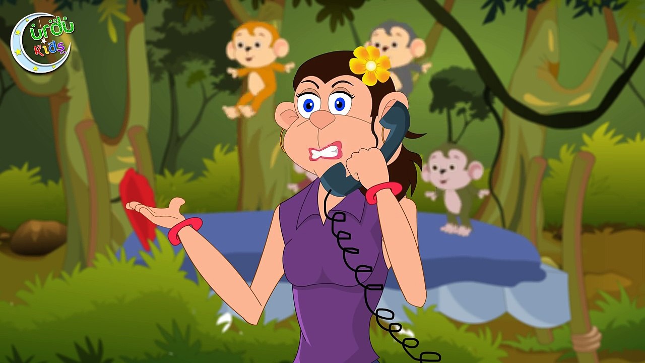 Five Little Monkey's in Urdu _ پانچ چھوٹے بندر _ Urdu Nursery Rhyme-nOKqtB6tMmQ