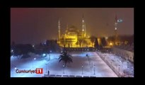 Sultanahmet’te eşsiz kar manzarası havadan böyle görüntülendi