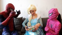 FROZEN ELSA & PINK SPIDERGIRL VS T-REX! SPIDERMAN VS DINOSAUR SAVES ELSA, HULK - FUN SUPERHERO MOVIE