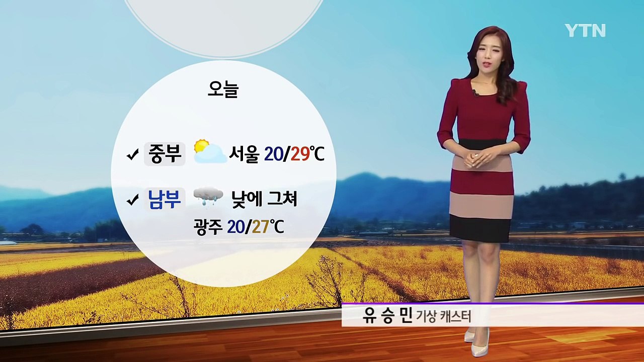 [날씨] 오늘 구름 많고 남부 가을비...큰 일교차 주의 / YTN (Yes! Top...