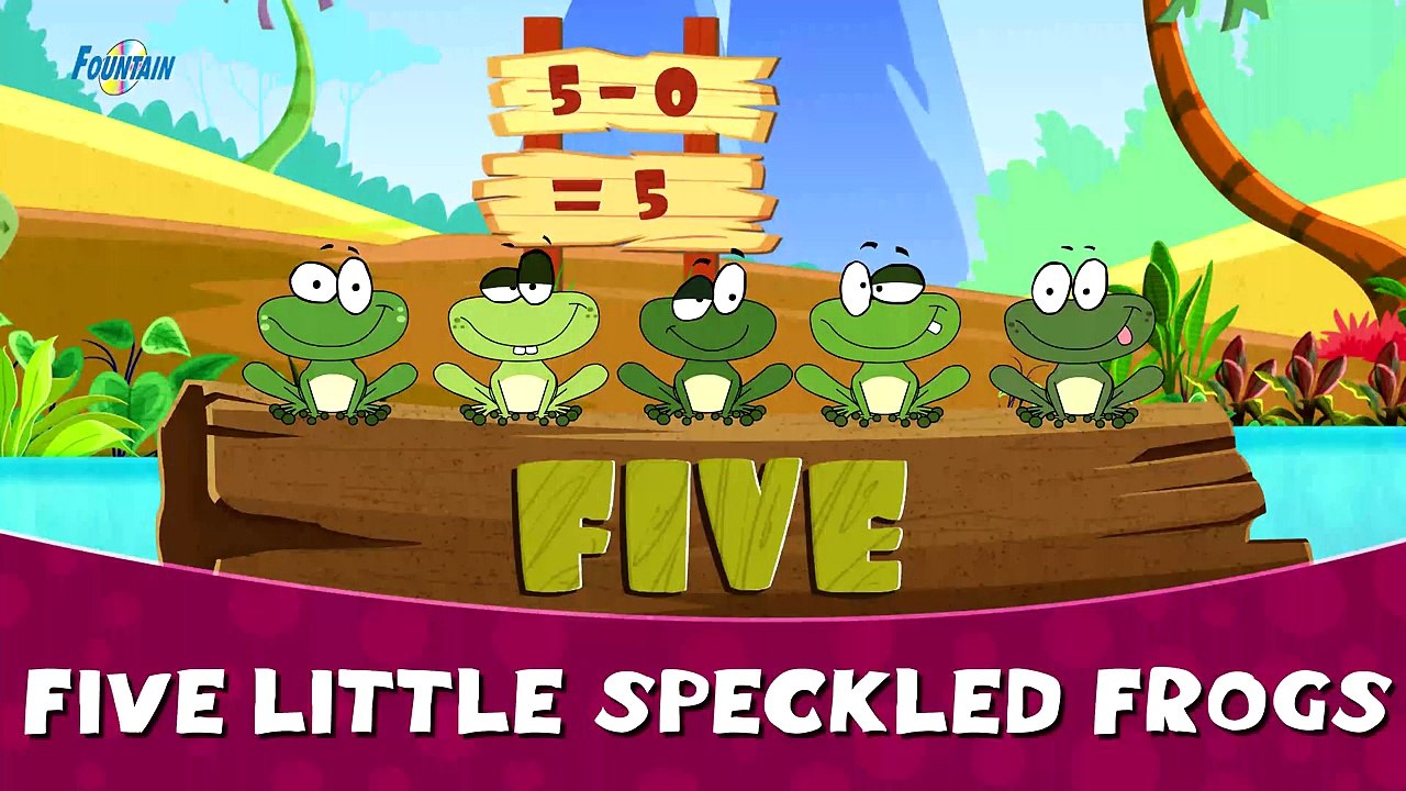 Five Little Speckled Frogs Song (4K) _ English Counting Nursery Rhyme for Children _ Kids Songs-KguU8sqsHSM