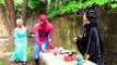 Spiderman & Elsa vs Joker giant gummy hand & gummy tongues funny superhero IRL