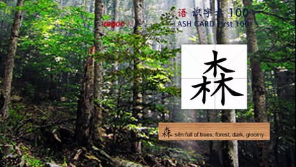 Origin of Chinese Characters - 825 森 sēn full of trees, forest, dark, gloomy