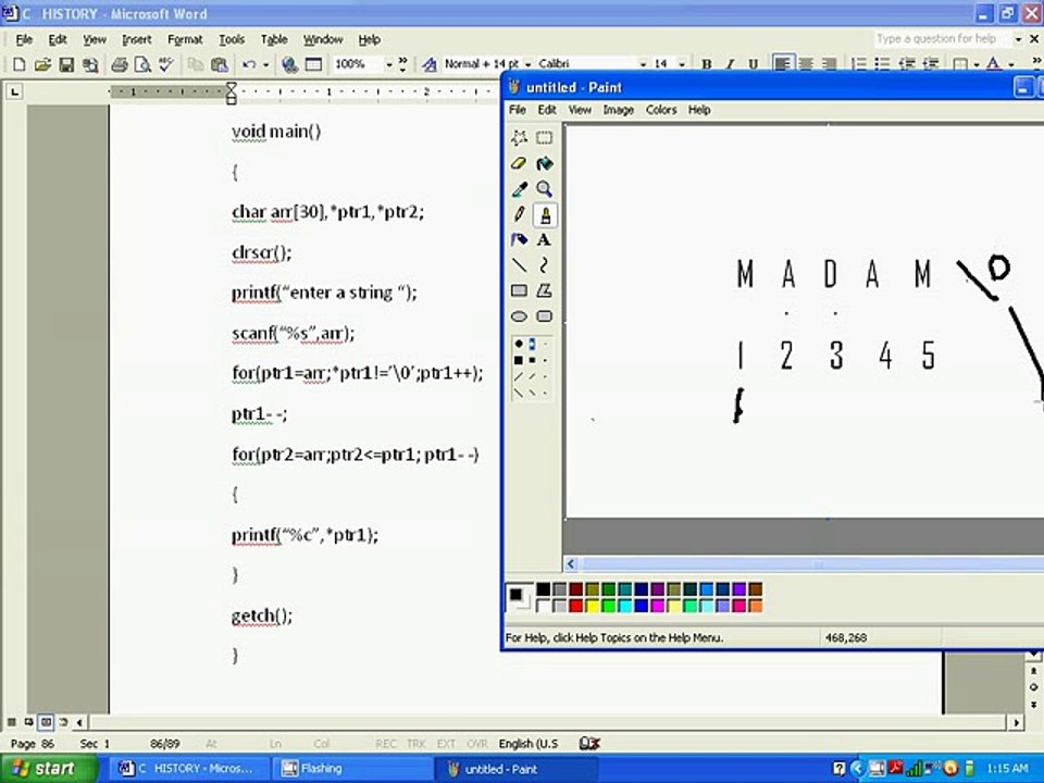C LANGUAGE POINTER REVERSE PROGRAM