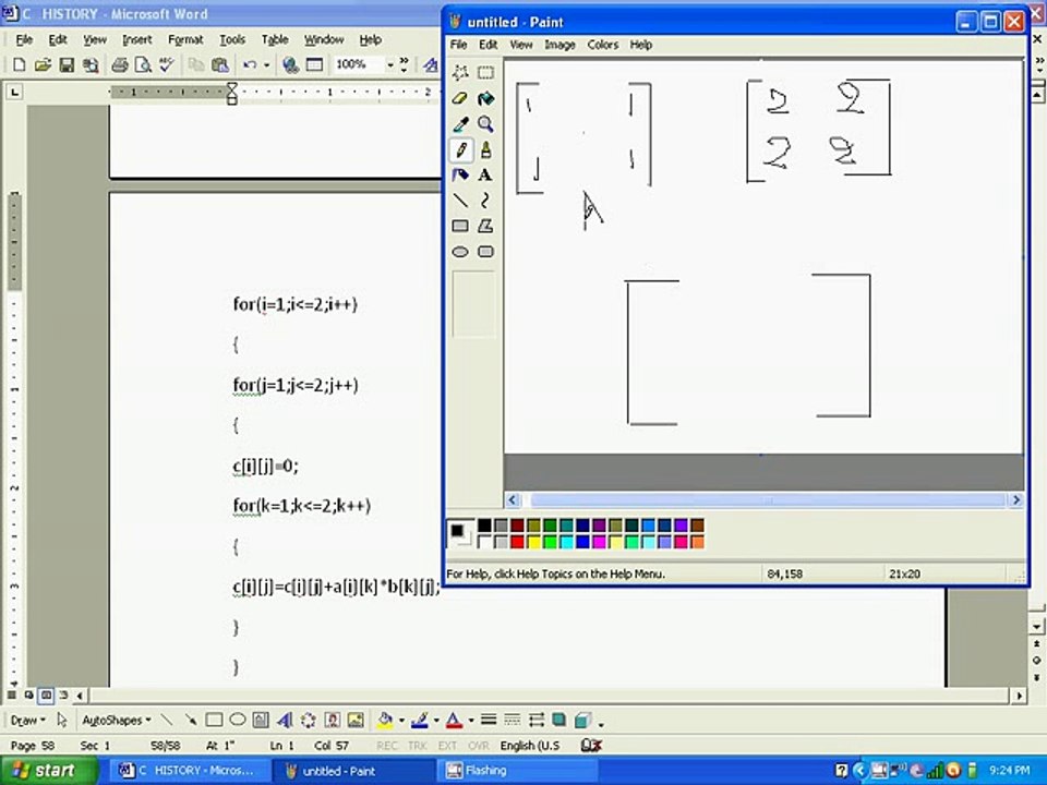 C LANGUAGE MULTIPLICATION OF MATRIX PROGRAM