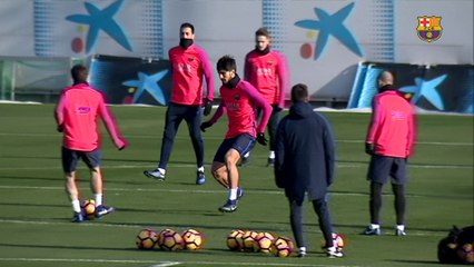 FC Barcelona training session: Last training session before the trip to Villarreal