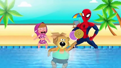 Spiderman & Masha vs Machine Lollipop Magic Funny Story 8 Finger Family Nursery Rhymes