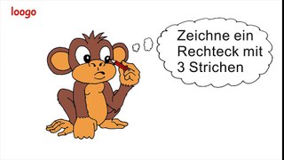 Zeichne ein Rechteck mit 3 Strichen