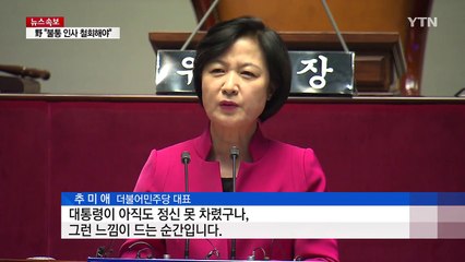野 "최순실 2차 내각 느낌"...개각 비판 / YTN (Yes! Top News)