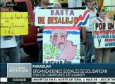 Paraguay: colectivos sociales se solidarizan con campesinos de Guahory