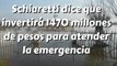 Schiaretti dice que invertirá 1470 millones de pesos para atender la emergencia
