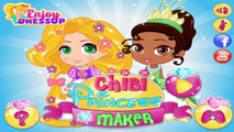 Disney Chibi Princess Maker Princesses Elsa Rapunzel Ariel Snow White Dress Up Game