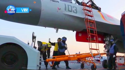 CCTV - China Carrier Strike Group J-15 Naval Fighters Flight Testing