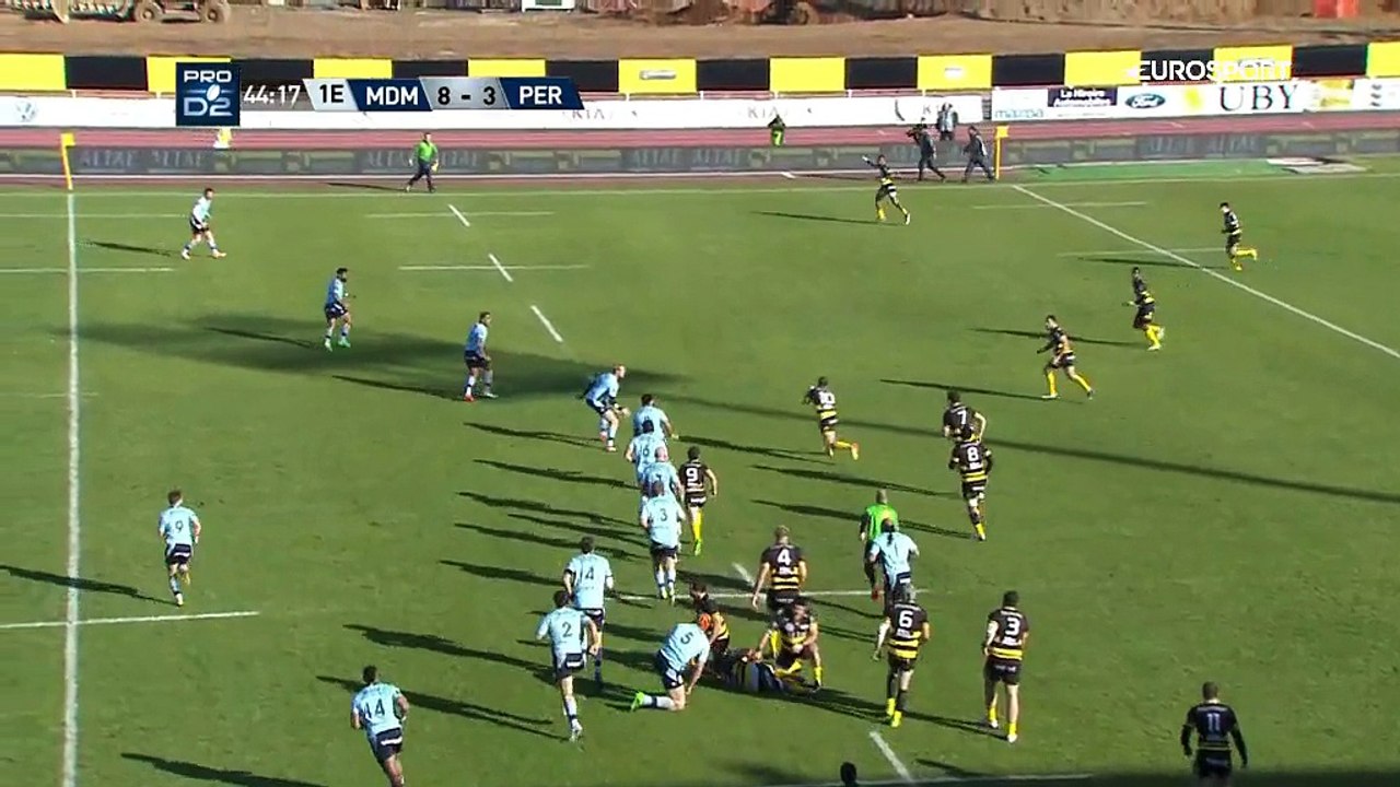 SITE OFFICIEL STADE MONTOIS RUGBY - ESSAI 2 Y. LAOUSSE AZPIAZU - STADE MONTOIS vs PERPIGNAN