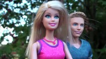 Barbie and Ken go to the Petting Zoo, Horse - Cute Animals, Walt Disney, Mattel Toy Movie Fun !