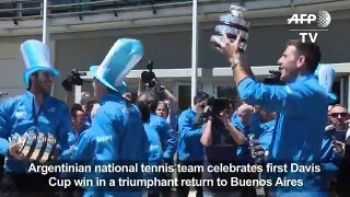 Argentine tennis players celebrate first Davis Cup title