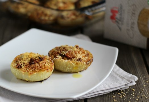 Cipolle al forno ripiene di couscous